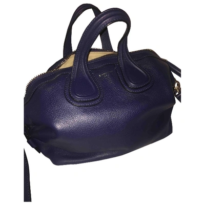 Pre-owned Givenchy Nightingale Leather Handbag In Blue
