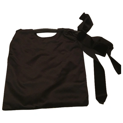 Pre-owned Lanvin Silk Clutch Bag In Black
