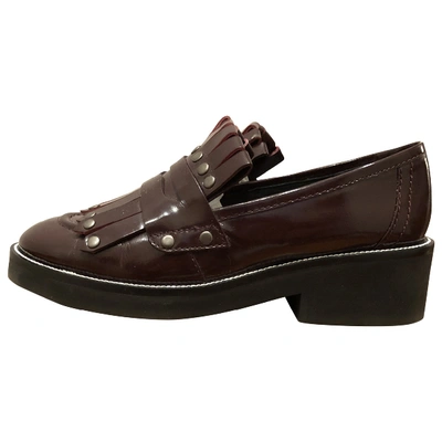 Pre-owned Ash Leather Flats In Burgundy