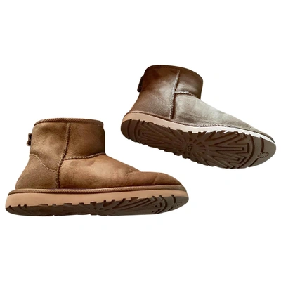Pre-owned Ugg Ankle Boots In Khaki