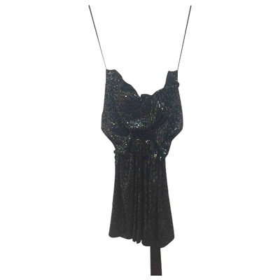 Pre-owned Issa Silk Mini Dress In Black