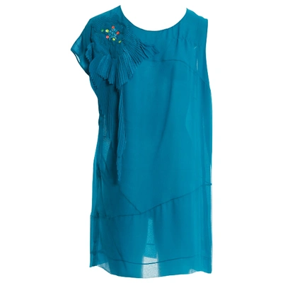 Pre-owned Matthew Williamson Silk Dress In Turquoise