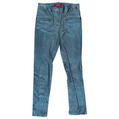 Pre-owned Sies Marjan Leather Trousers In Blue