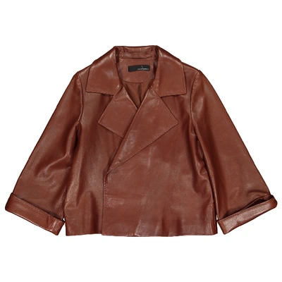 Pre-owned Amanda Wakeley Leather Jacket In Brown