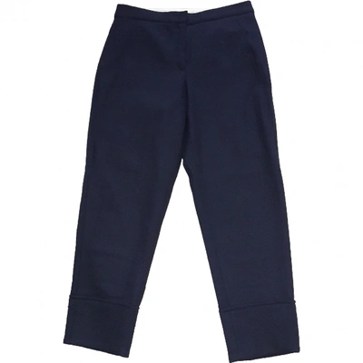 Pre-owned Odeeh Wool Trousers In Navy