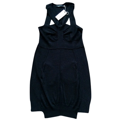 Pre-owned Allsaints Wool Mini Dress In Black