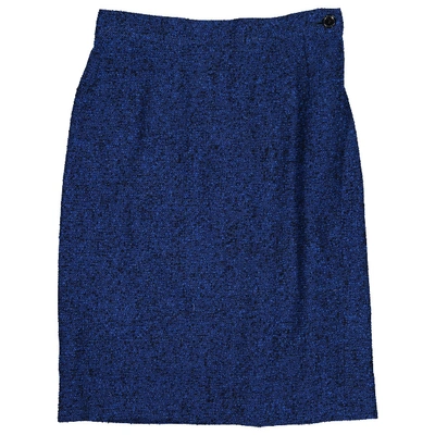 Pre-owned Saint Laurent Wool Mid-length Skirt In Blue