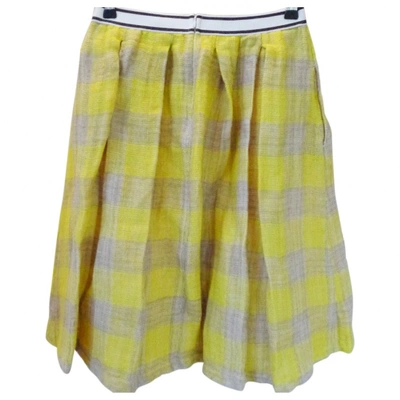 Pre-owned Erika Cavallini Linen Mid-length Skirt In Yellow