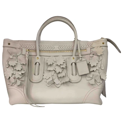 Pre-owned Alexander Mcqueen Leather Handbag In White
