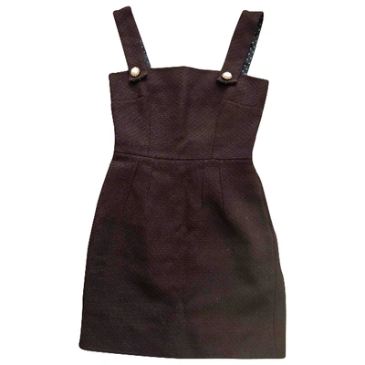 Pre-owned Dolce & Gabbana Tweed Mini Dress In Brown