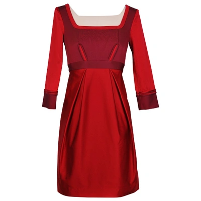 Pre-owned Zac Posen Silk Mid-length Dress In Red