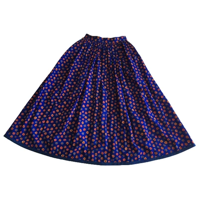 Pre-owned Saint Laurent Wool Maxi Skirt In Blue