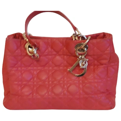 Pre-owned Dior Soft Shopping Leather Handbag In Pink