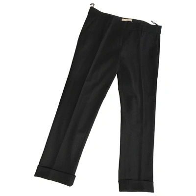 Pre-owned Prada Wool Carot Pants In Black
