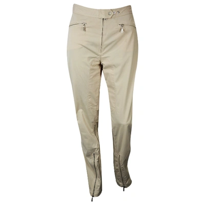 Pre-owned Prada Trousers In Beige