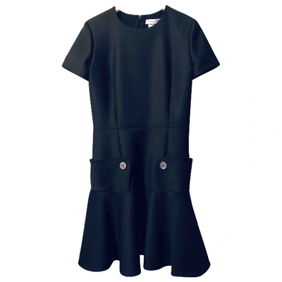 Pre-owned Dior Wool Mini Dress In Black