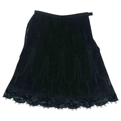 Pre-owned Valentino Silk Mid-length Skirt In Black
