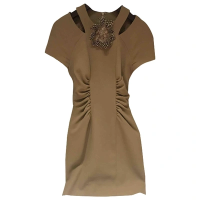 Pre-owned Matthew Williamson Wool Mid-length Dress In Brown