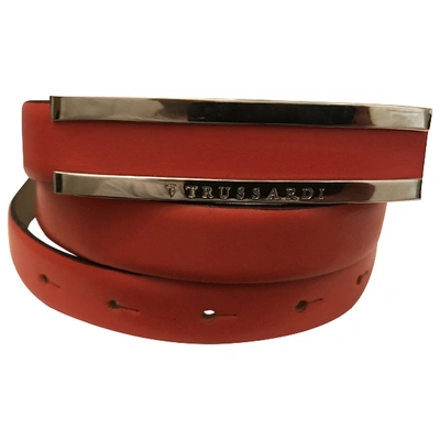 Pre-owned Trussardi Leather Belt In Orange