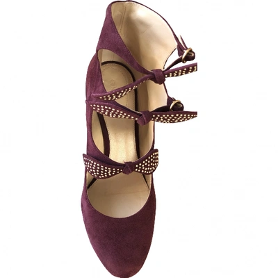 Pre-owned Chloé Sandals In Burgundy