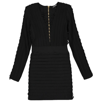 Pre-owned Balmain Mid-length Dress In Black