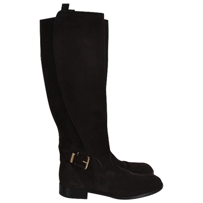 Pre-owned Dior Riding Boots In Brown