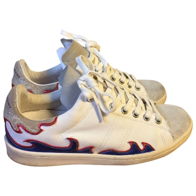 Pre-owned Isabel Marant Bart Cloth Trainers In White