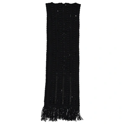 Pre-owned Valentino Wool Scarf In Black
