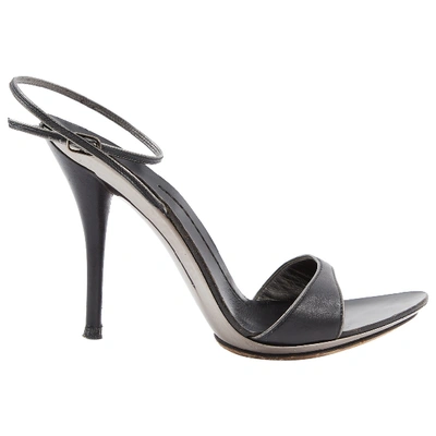 Pre-owned Casadei Leather Sandals In Black