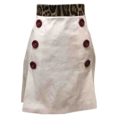 Pre-owned Dolce & Gabbana Skirt In White