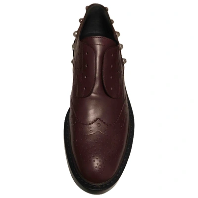 Pre-owned Balenciaga Leather Lace Ups In Burgundy