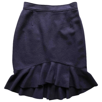 Pre-owned Prada Wool Mini Skirt In Purple