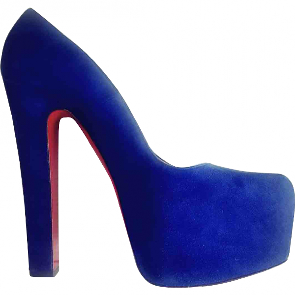 blue suede louboutin heels