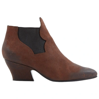 Pre-owned Acne Studios Leather Ankle Boots In Brown