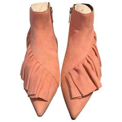 Pre-owned Jw Anderson Ankle Boots In Pink