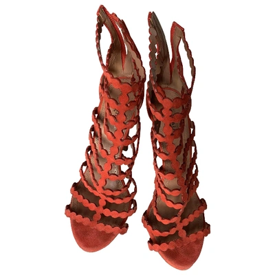 Pre-owned Alaïa Sandal In Red