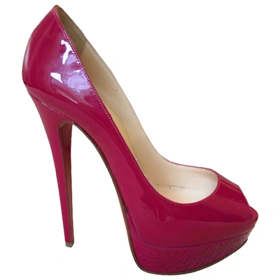 Pre-owned Christian Louboutin Lady Peep Patent Leather Heels In Pink