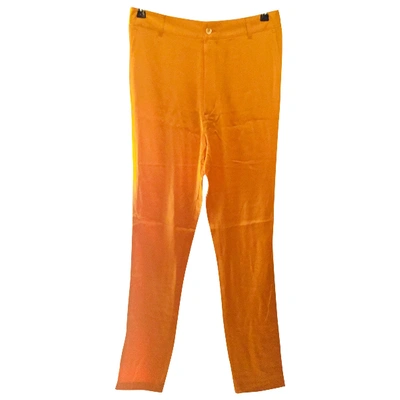 Pre-owned Joseph Silk Slim Pants In Orange