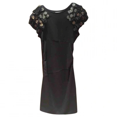 Pre-owned Diane Von Furstenberg Wool Dress In Black