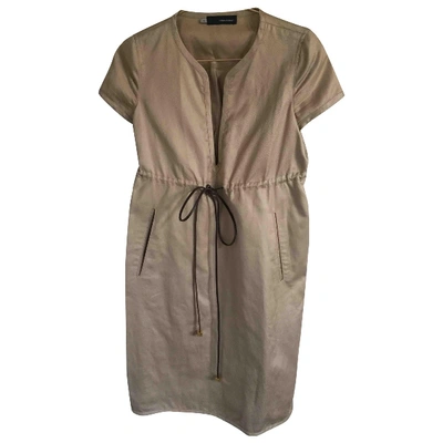 Pre-owned Dsquared2 Mid-length Dress In Beige