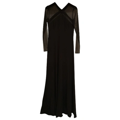 Pre-owned Armani Collezioni Silk Maxi Dress In Black