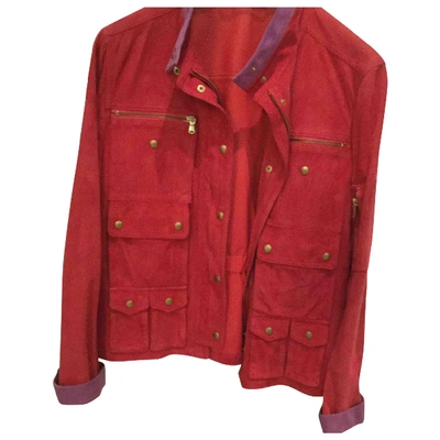 Pre-owned Fay Biker Jacket In Red