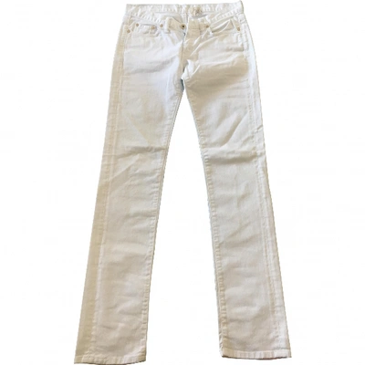 Pre-owned Mauro Grifoni Straight Jeans In White