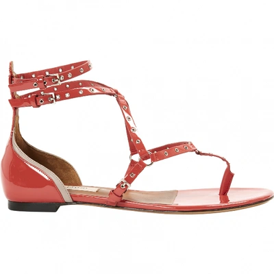 Pre-owned Valentino Garavani Patent Leather Sandals In Red
