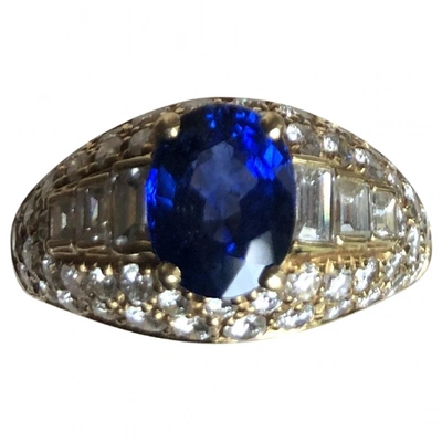 Pre-owned Bulgari Yellow Gold Ring In Blue