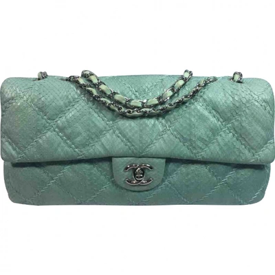 Pre-owned Chanel Turquoise Python Handbag
