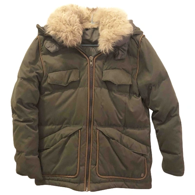 Pre-owned The Kooples Puffer In Khaki
