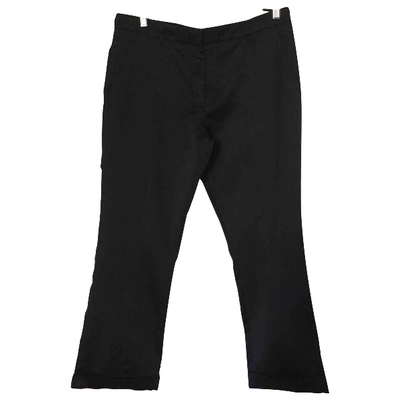 Pre-owned Miu Miu Silk Trousers In Black