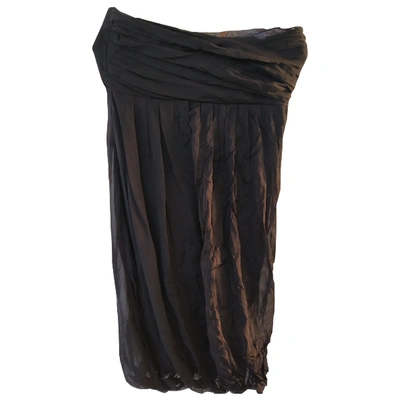 Pre-owned Jucca Silk Mid-length Dress In Black