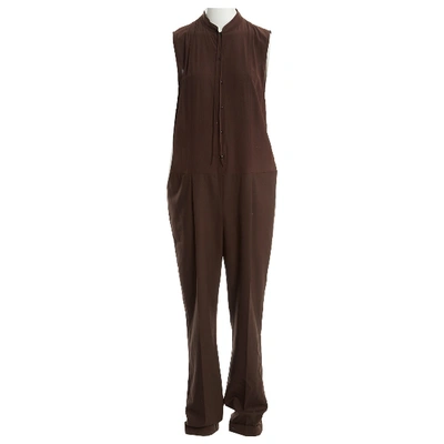 Pre-owned Fendi Wool Jumpsuit In Brown